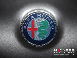 Alfa Romeo Stelvio Rear Emblem Frame Trim - Carbon Fiber